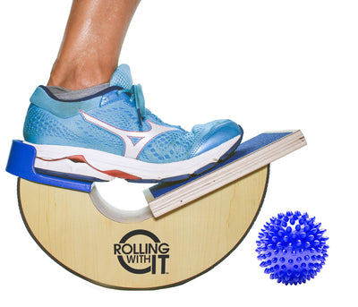 Foot rocker calf stretcher spike ball