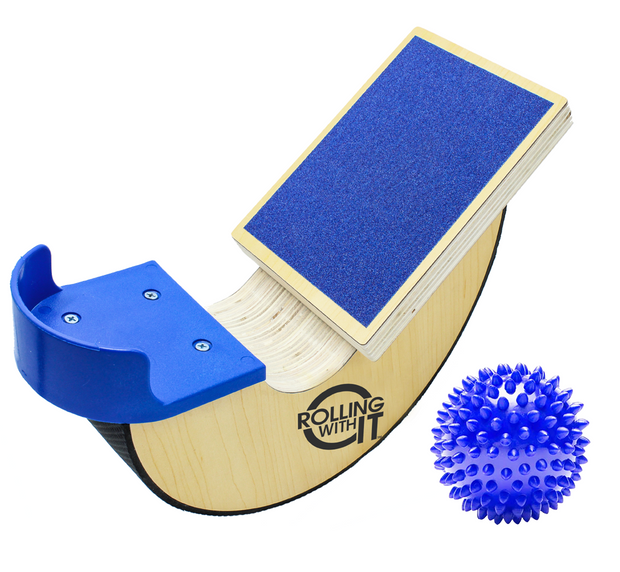 Calf stretcher foot rocker spike ball