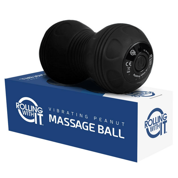 Vibrating Peanut Massage Ball, Deep Tissue Trigger Point Therapy, Myofascial Release, Handheld, Cordless, Dual Lacrosse Ball Vibration Massager, Rolling With It